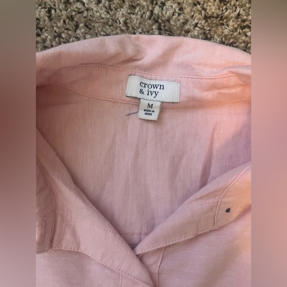 Crown and Ivy Pink Oxford Shirt - Picture 3 of 3